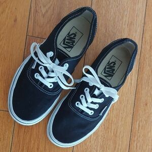 Vans Classic Black Canvas Shoes with White Accents